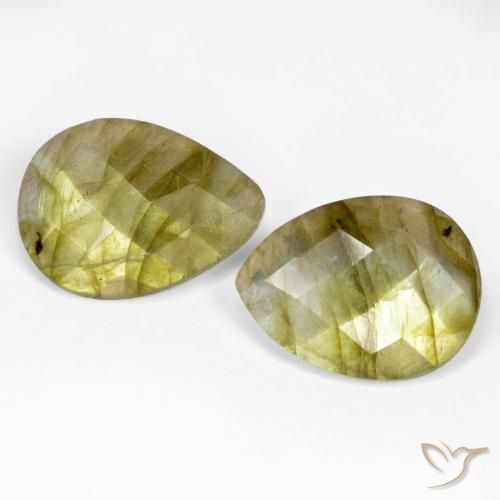 12.66ctw Naturale Multicolore Labradorite, Forma a pera, Traslucido