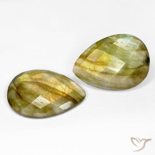 Gemme di Labradorite Multicolore naturale da 21.21 ct, Forma a pera, Traslucido
