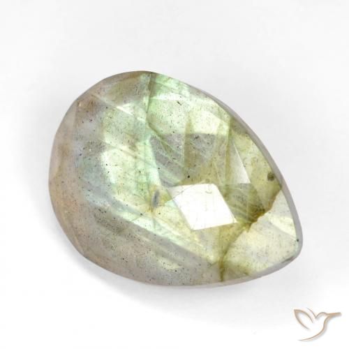 Labradorite Multicolore naturale da 11.53 ct, Forma a pera, Traslucido