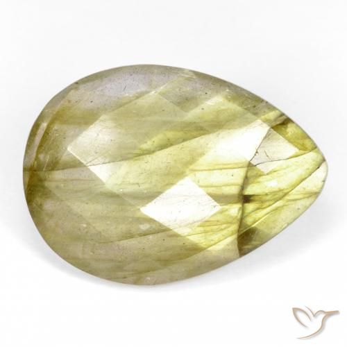 10.67ct Naturale Multicolore Labradorite, Forma a pera, Traslucido