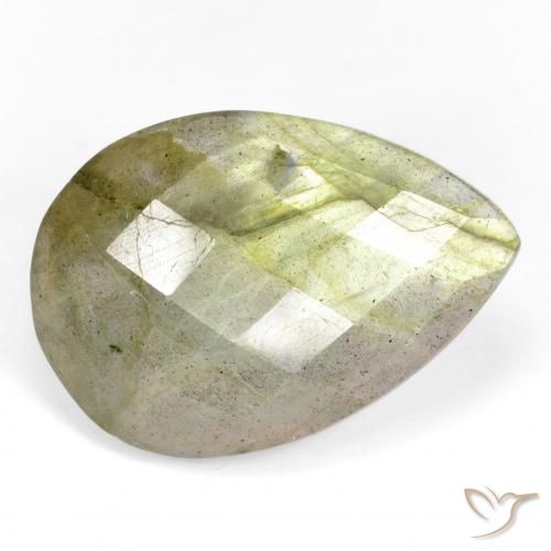 11.84ct Naturale Multicolore Labradorite, Forma a pera, Traslucido