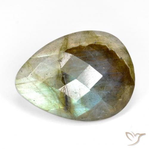 Labradorite Multicolore naturale da 9.87 ct, Forma a pera, Traslucido