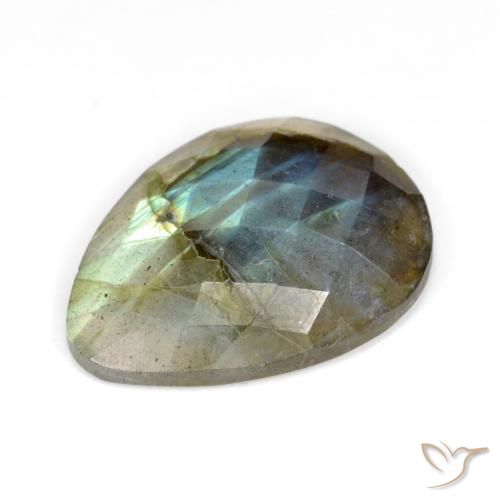 Labradorite Multicolore naturale da 9.87 ct, Forma a pera, Traslucido