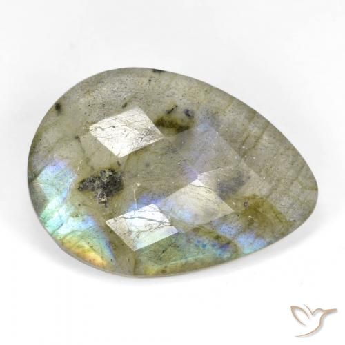 Labradorite Multicolore naturale da 11.15 ct, Forma a pera, Traslucido