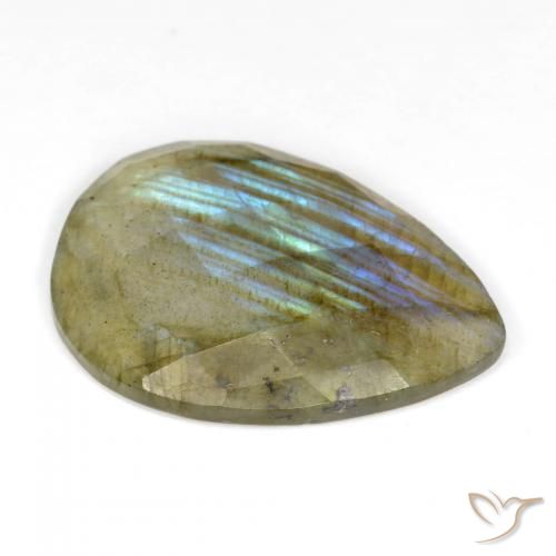 Labradorite Multicolore naturale da 9.93 ct, Forma a pera, Traslucido