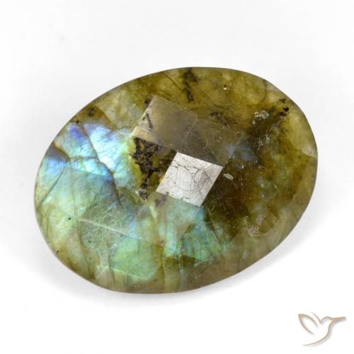 Labradorite Multicolore naturale da 11.59 ct, Ovale, Traslucido