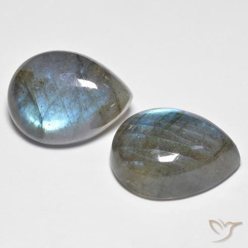 Gemme di Labradorite Multicolore naturale da 19.78 ct, Forma a pera, Traslucido
