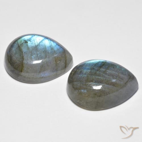 Gemme di Labradorite Multicolore naturale da 19.78 ct, Forma a pera, Traslucido