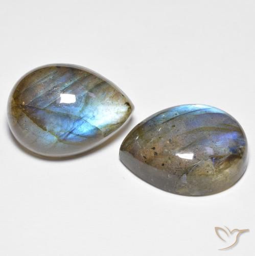 Gemme di Labradorite Multicolore naturale da 18.90 ct, Forma a pera, Traslucido