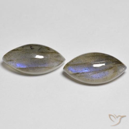 10.18ctw Naturale Multicolore Labradorite, Taglio marquise, Traslucido
