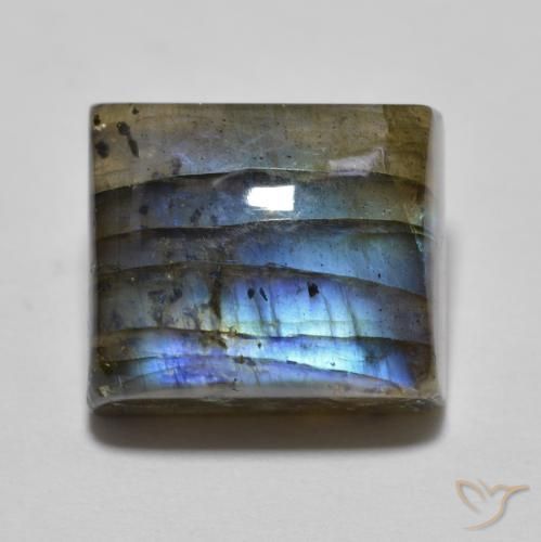 8.93ct Naturale Multicolore Labradorite, Quadrato, Traslucido