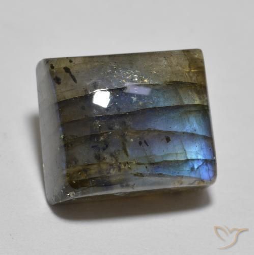 Labradorite Multicolore naturale da 8.93 ct, Quadrato, Traslucido