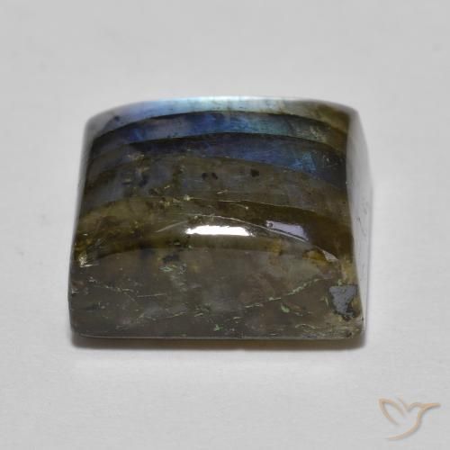 Labradorite Multicolore naturale da 8.93 ct, Quadrato, Traslucido
