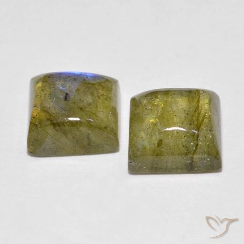 Gemme di Labradorite Multicolore naturale da 3.96 ct, Quadrato, Trasparente
