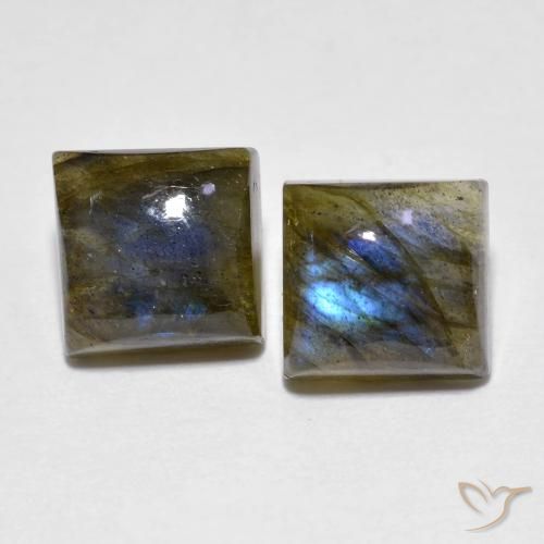 Gemme di Labradorite Multicolore naturale da 4.02 ct, Quadrato, Trasparente