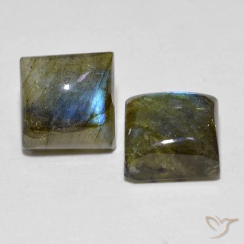 Gemme di Labradorite Multicolore naturale da 4.42 ct, Quadrato, Trasparente