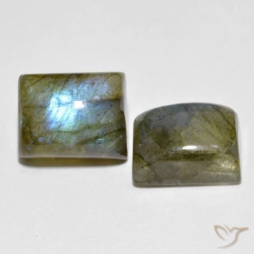 Gemme di Labradorite Multicolore naturale da 8.68 ct, Taglio a baguette, Traslucido