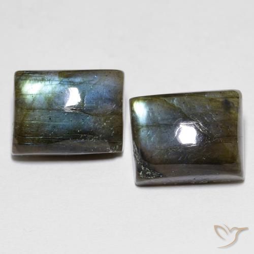 9.13ctw Naturale Multicolore Labradorite, Taglio a baguette, Traslucido