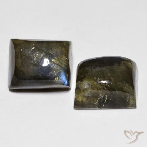 Gemme di Labradorite Multicolore naturale da 10.20 ct, Taglio a baguette, Traslucido