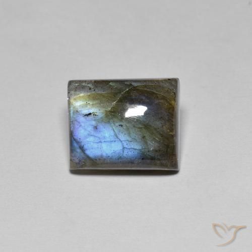 6.73ct Naturale Multicolore Labradorite, Taglio a baguette, Traslucido