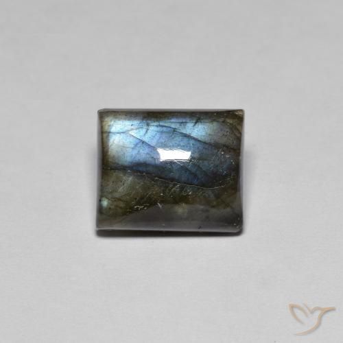 6.48ct Naturale Multicolore Labradorite, Taglio a baguette, Traslucido