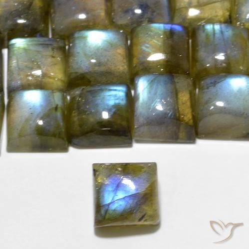 1.46ct Naturale Multicolore Labradorite, Quadrato, Traslucido