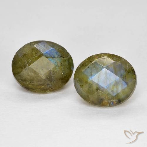 2.50ctw Naturale Multicolore Labradorite, Ovale, Traslucido