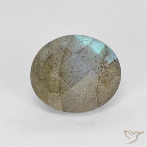 1.32ct Naturale Multicolore Labradorite, Ovale, Traslucido