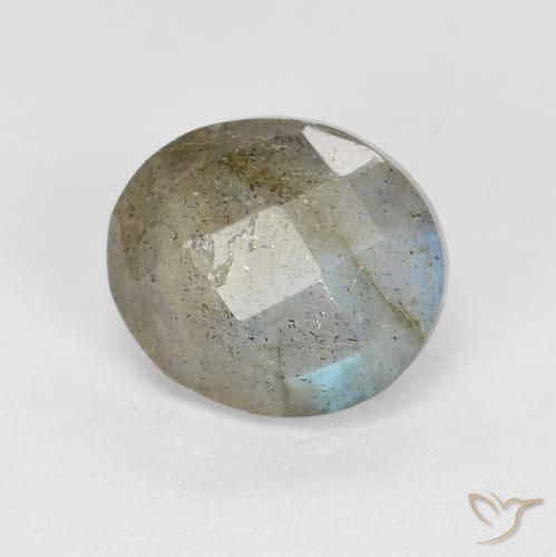 1.33ct Naturale Multicolore Labradorite, Ovale, Traslucido