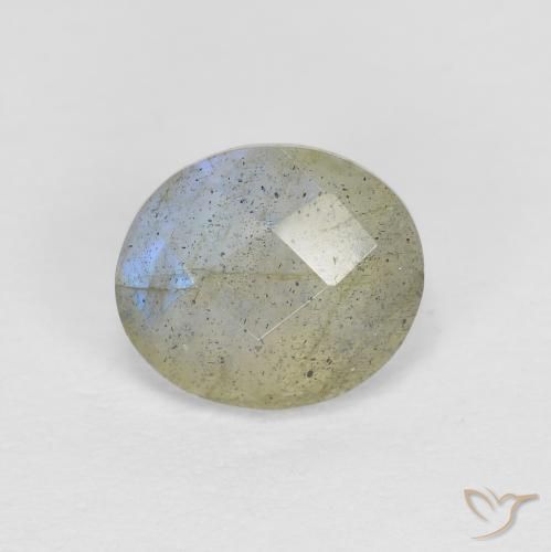 1.28ct Naturale Multicolore Labradorite, Ovale, Traslucido
