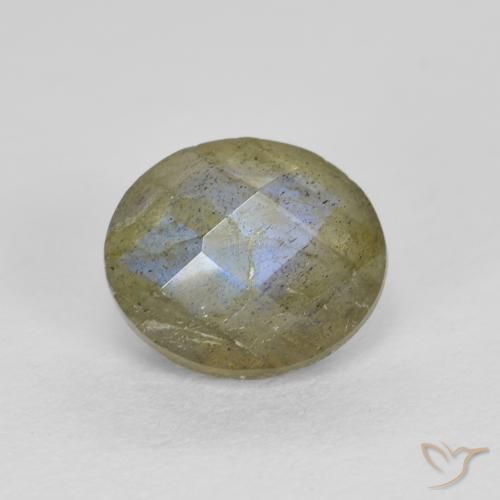 1.25ct Naturale Multicolore Labradorite, Ovale, Traslucido