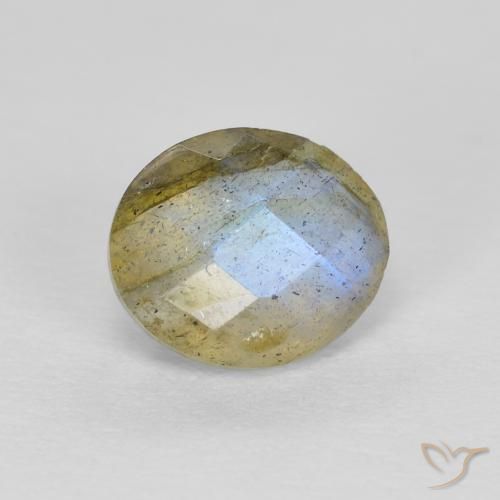 1.22ct Naturale Multicolore Labradorite, Ovale, Traslucido