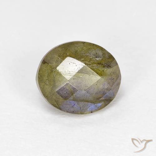 1.31ct Naturale Multicolore Labradorite, Ovale, Traslucido
