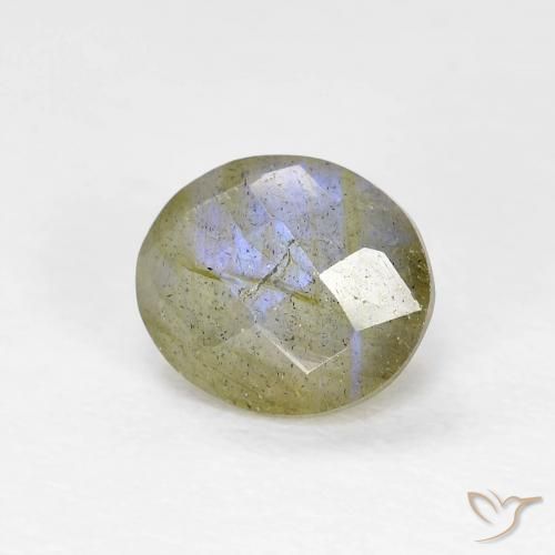 Labradorite Multicolore naturale da 1.19 ct, Ovale, Traslucido