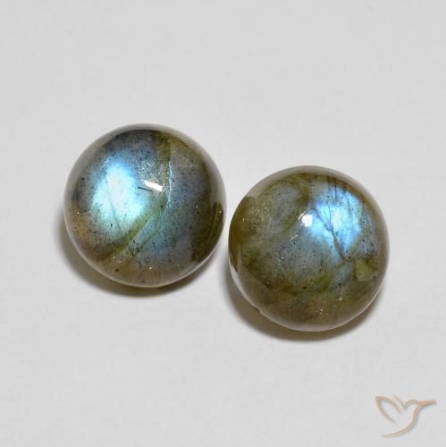 4.36ctw Naturale Multicolore Labradorite, Rotondo, Traslucido