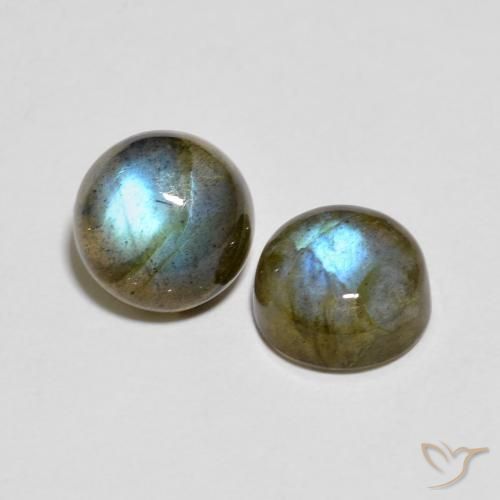 Gemme di Labradorite Multicolore naturale da 4.36 ct, Rotondo, Traslucido