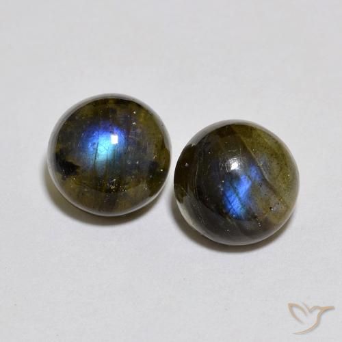 4.83ctw Naturale Multicolore Labradorite, Rotondo, Traslucido