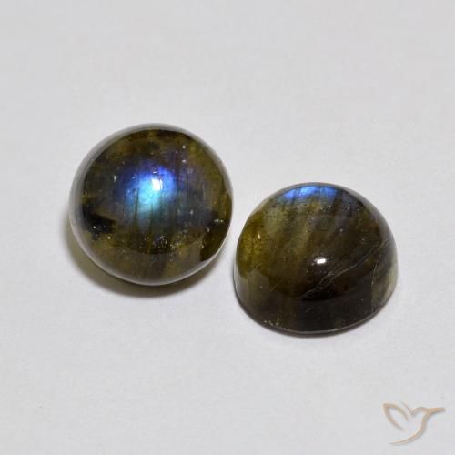 Gemme di Labradorite Multicolore naturale da 4.83 ct, Rotondo, Traslucido