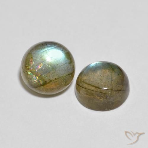 4.61ctw Naturale Multicolore Labradorite, Rotondo, Traslucido