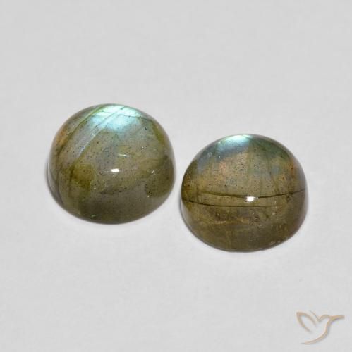 Gemme di Labradorite Multicolore naturale da 4.61 ct, Rotondo, Traslucido