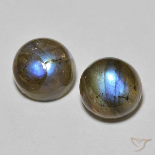3.72ctw Naturale Multicolore Labradorite, Rotondo, Traslucido