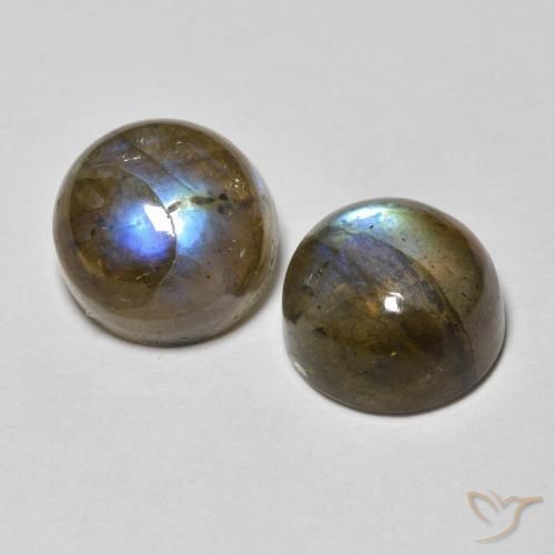 Gemme di Labradorite Multicolore naturale da 3.72 ct, Rotondo, Traslucido