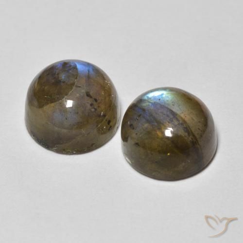 Gemme di Labradorite Multicolore naturale da 3.72 ct, Rotondo, Traslucido