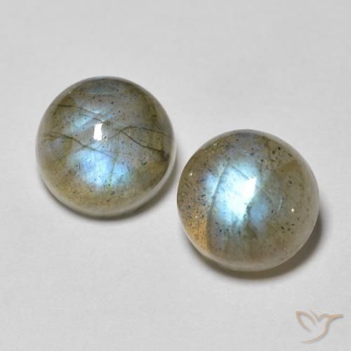 3.40ctw Naturale Multicolore Labradorite, Rotondo, Trasparente