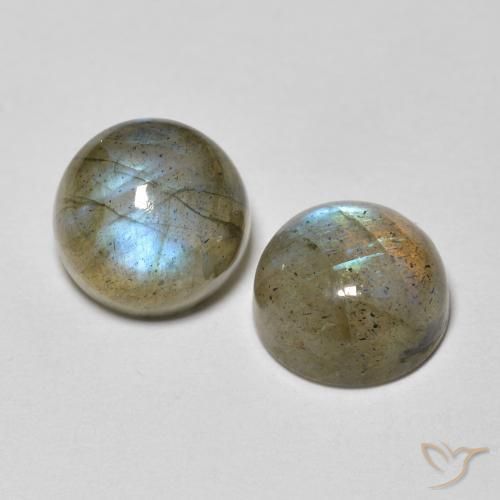 Gemme di Labradorite Multicolore naturale da 3.40 ct, Rotondo, Trasparente