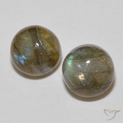 3.60ctw Naturale Multicolore Labradorite, Rotondo, Traslucido