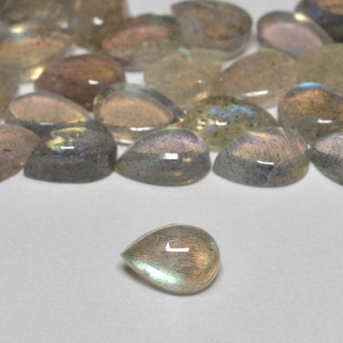 Labradorite Multicolore naturale da 0.44 ct, Forma a pera, Trasparente