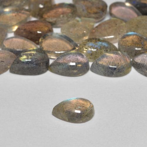 Labradorite Multicolore naturale da 0.44 ct, Forma a pera, Trasparente