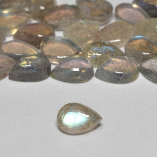 Labradorite Multicolore naturale da 0.44 ct, Forma a pera, Trasparente