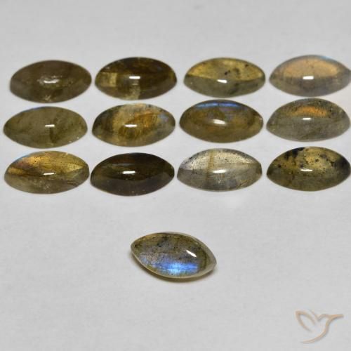 Labradorite Multicolore naturale da 0.71 ct, Taglio marquise, Trasparente